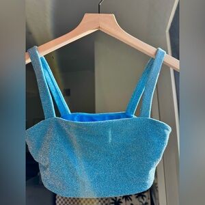 Mikoh Lurex Blue Bikini Set